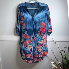 Tolani Gorgeous Multi-Color Floral Watercolor Print Dress Size XS Coverup