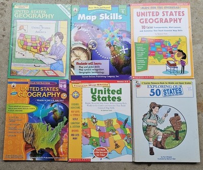 Lot UNITED STATES GEOGRAPHY gr 3-6 Map Skills Exploring Our 50 HOMESCHOOL 