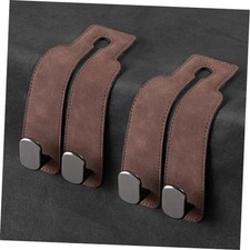 2 Pack Brown Leather Car Headrest Hooks Purse Bag Storage Holders for Brown 2