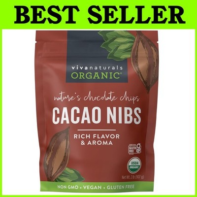 Organic Cacao Nibs - Unsweetened Chocolate Chip, 2 LB=