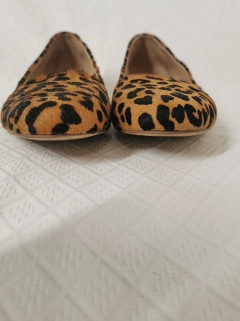 Trenery Leopard Fur Block Heel Leather Shoes Round Toe Sz 41 Classic Timeless - Image 4 of 4