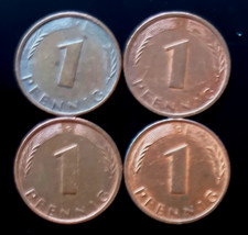 🇩🇪 FRG Germany 1 Pfennig 1976 D F G J Complete Year Lucky Pfennige