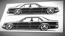 Mercedes W124 Sticker Silhouette Mercedes W124 tuning Aufkleber 2x Schwarz neu Mercedes W124 Sticker Silhouette Mercedes W124 tuning Aufkleber 2x Schwarz neu