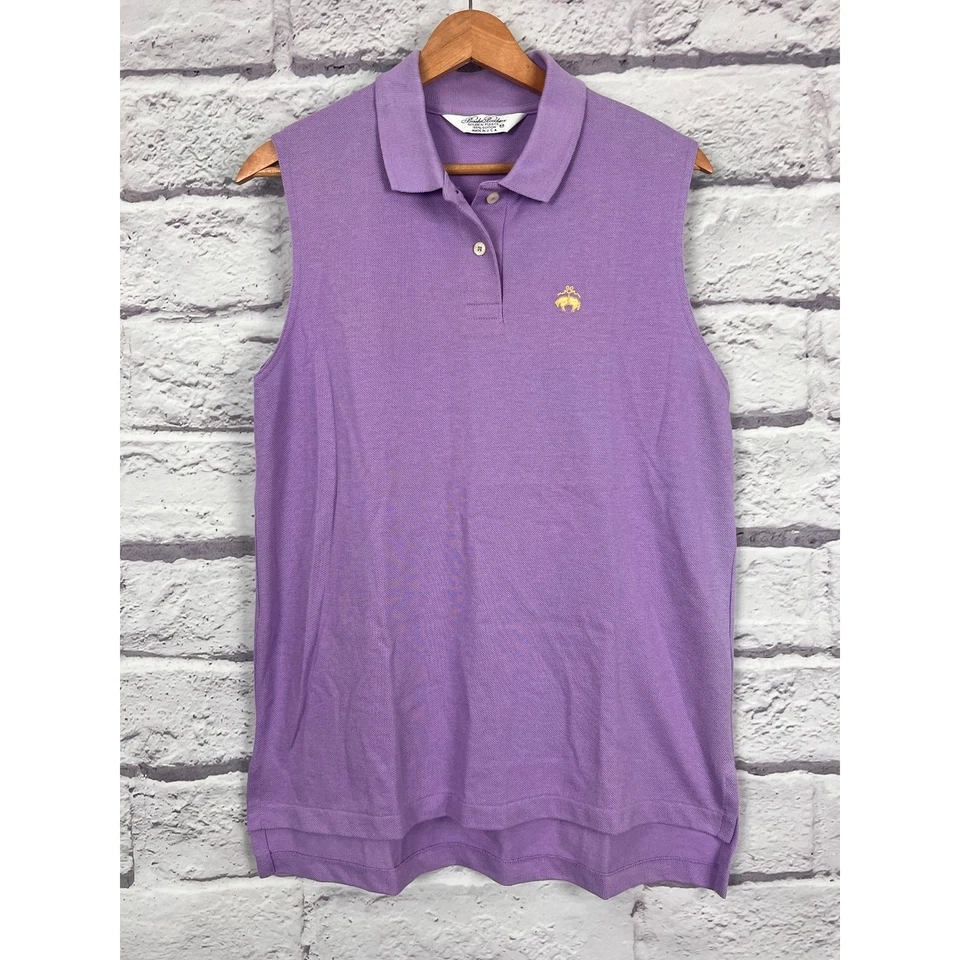 Regata polo Brooks Brothers feminina M Preppy dinheiro antigo costeira lã dourada EUA - Imagem 3 de 4