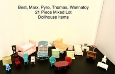 Mixed Lot Vintage Dollhouse Furniture, 21 Pieces