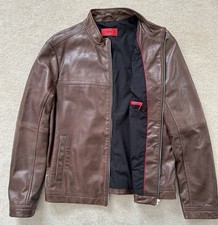 Immaculate Hugo Boss Brown Lamb Leather Jacket RRP £600 Men’s Medium 40 Chest