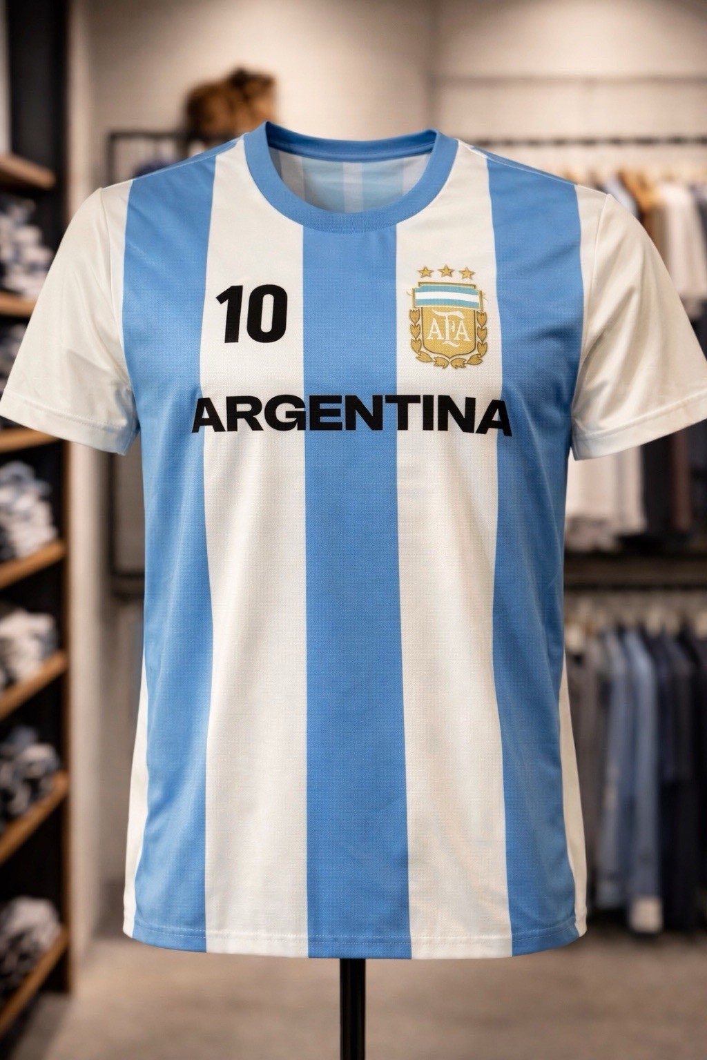 Argentina Messi #10 Jersey Official AFA Shirt Sz M NWT Soccer Futbol Blue White