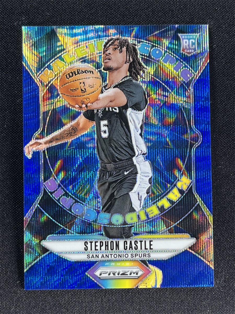 2024-25 Panini Prizm Stephon Castle #19 Blue Wave Kaleidoscopic Rookie RC /175