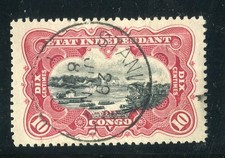 BELGIAN CONGO; 1900 early classic Pictorial issue fine used 5c. value