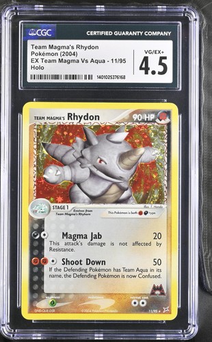 Team Magma's Rhydon graded CGC 4.5 for sale on eBay
