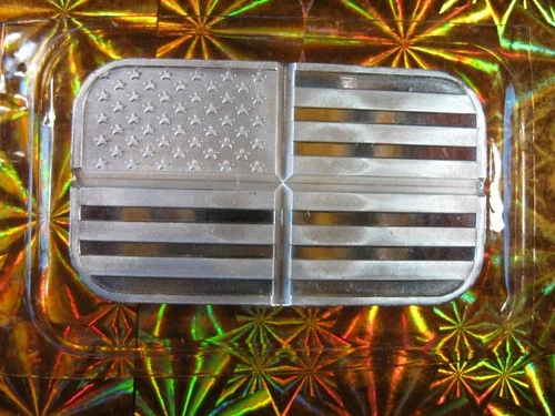 Sealed 1 oz .999 Fine Silver Art Bar - U.S. FLAG - 1/4 Divisible Bar