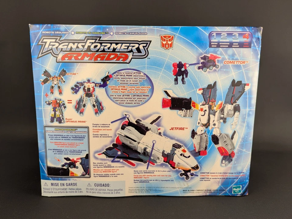 Transformers Armada Jetfire SEALED Hasbro 2003 Mega Class Minicon Comettor - Image 3 of 4