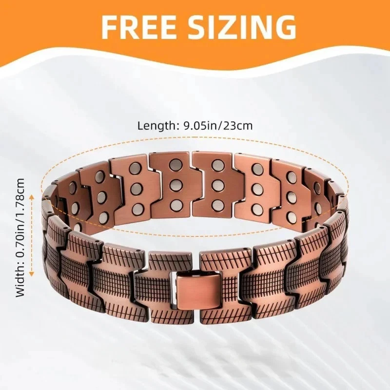 Three-Row Ultra Strength Magnetic Bracelet for Men Copper Bracelet 57 Magnet