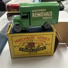 Vintage Matchbox #17A Moko Lesney Bedford Removals Van, Green/Original Box