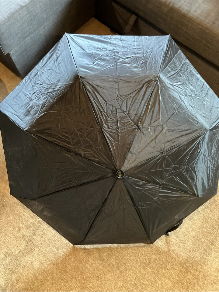 +++ Regenschirm Knirps Minischirm Taschenschirm Autoschirm Schwarz Kompakt +++ - Bild 1 von 4