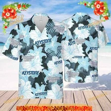 Keystone Light Beer Floral Pattern Funny Hawaiian Shirt