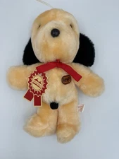 Vintage Animal Fair Henry Dog Plush 10” Brown Tan Stuffed Animal #0128A 1985 Tag