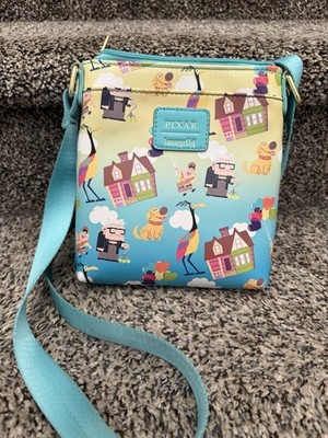 Loungefly Disney Pixar Up Crossbody Bag Purse, Small Blue Multicolor