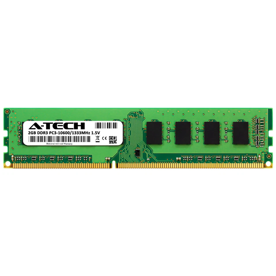 A-Tech 2GB PC3-10600 Desktop DDR3 1333 MHz DIMM 240-Pin Non-ECC Memory RAM 1x 2G - Image 2 of 4