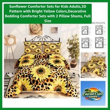Modern Sunflower Comforter Set - Full Size, Easy-Care Eye-Catching Design