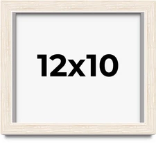 12x10 Shadow Box Frame White | 1.125 Inches Deep Real Wood Rustic Shadowbox Disp