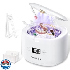 Ultrasonic Retainer Cleaner, Sonic Dental Cleaning Pod, Portable 30W/45kHz Ma
