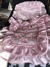 Pink Satin Pram Quilt Set