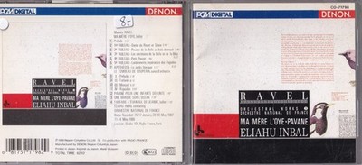Ravel - Orchestre National de France, Eliahu Inbal   Ma Mère L'oye   Pavane CD