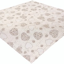 Tischdecke Weihnachten 85x85 Mitteldecke Landhaus Silber Bestickt Hossner Herzen