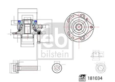 Front axle Febi Bilstein 181034 wheel bearing set for Opel, Vauxhall
