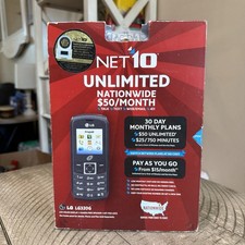 New Net 10 Unlimited LG320G Prepaid Cell Phone TracFone Bar Track Phone Black