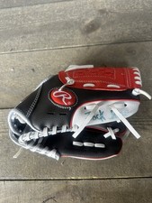 Rawlings PL10DSSW Baseball Glove 10  RHT Youth Players Series Black Red Kids