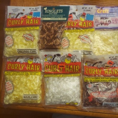 Vintage Lot 7 NEW Old Stock One & Only Curly Doll Hair Blonde White Two Tone etc