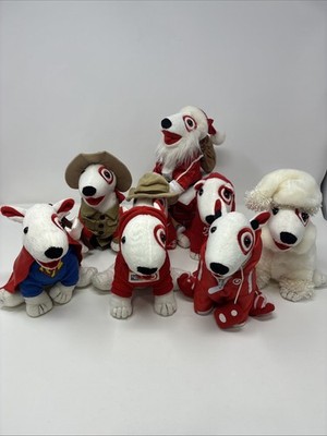 8 Target Bullseye Dogs Plush Stuffed Lot Superman GIRL Dogs RARE LO T READ