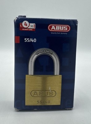 Abus 55/40 Kd Padlock, Keyed Different, Standard Shackle, Rectangular Brass