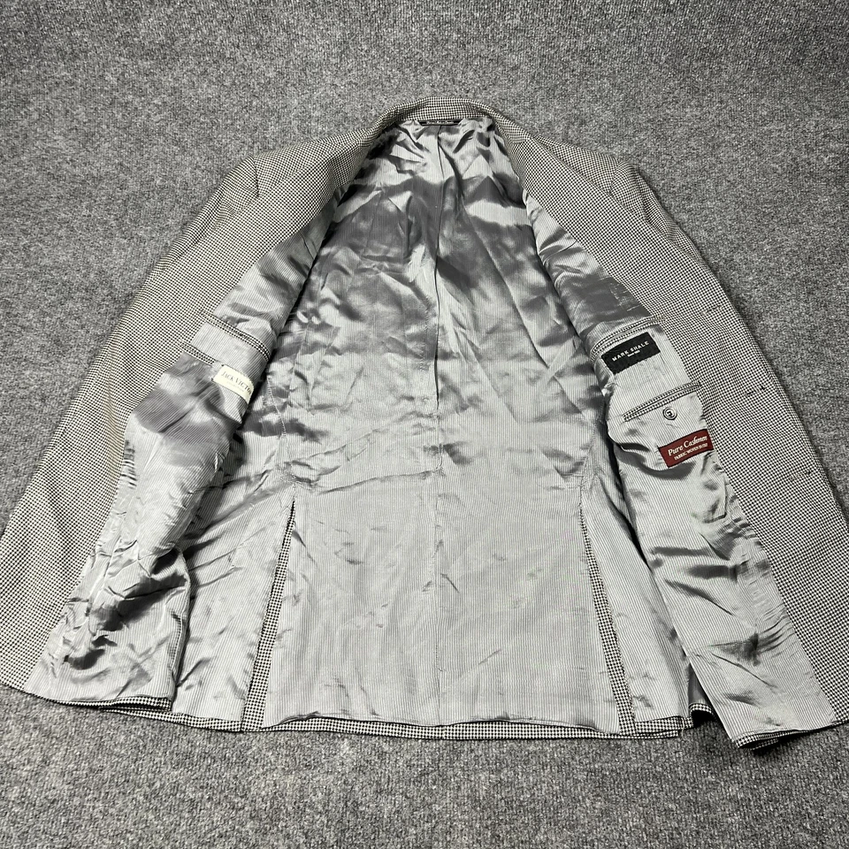 Abrigo deportivo Jack Victor Blazer para hombre 46R negro blanco pata de gallo cachemir puro Foto 4 de 4