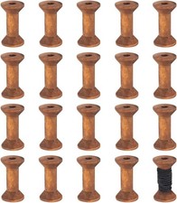 20Pcs Antique Wooden Empty Spools, 1.57"/ 40Mm Empty Thread Spools Wooden Ribbon