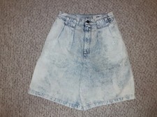 Vintage 90s Women s Blue Acid Washed Denim Shorts by Palmetto s RARE Waist