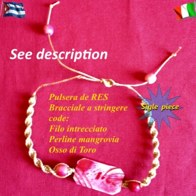 Mangrove Pear Bracelet Bull bone Cuba Trinidad interweaving line Unique piece