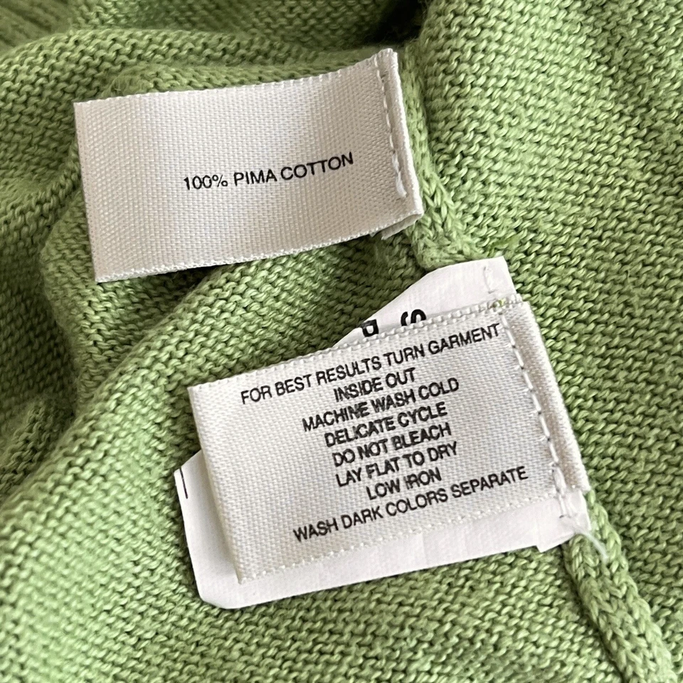 Vtg Cutter & Buck V-Neck Cable Knit Green Cotton Sweater Vest Men’s XL - Image 4 of 4