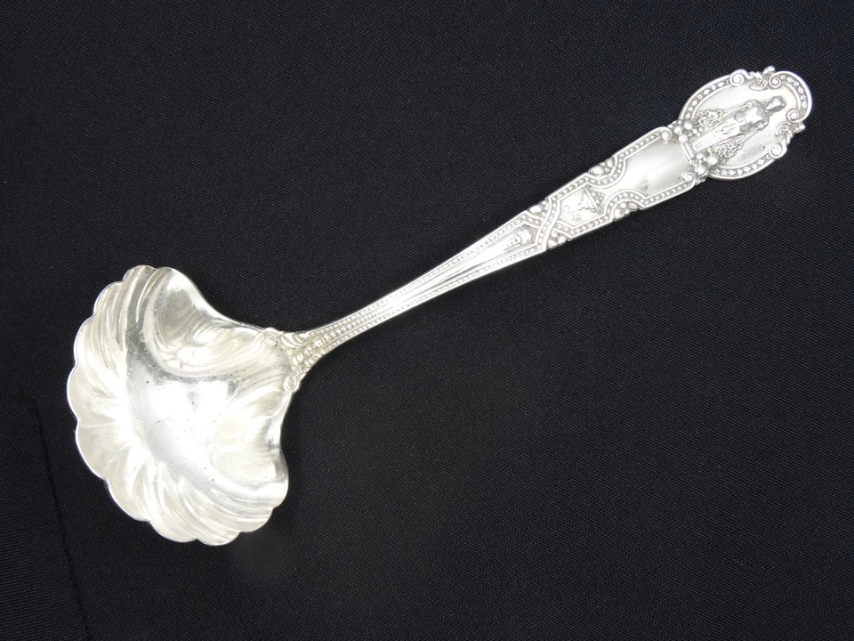 RARO TIFFANY RENACIMIENTO 1905 ESTERLINA HEMISFÉRICO CUENCO SALSA CUCHARÓN ~ 7 5/8" Foto 3 de 4