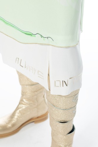 ELISA CAVALETTI langes Kleid hellgrün weiß Gr. S EJP242047800 Sommer - Picture 5 of 6