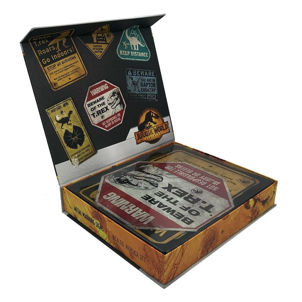 Jurassic Park World Dominion Metal Replica Warning Signs