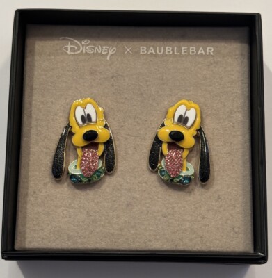 Disney X Baublebar Pluto Stud Earrings New In Box