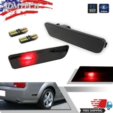 Smoked Lens Rear Bumper Reflectors Side Marker LED Lights For 05-09 Ford Mustang
