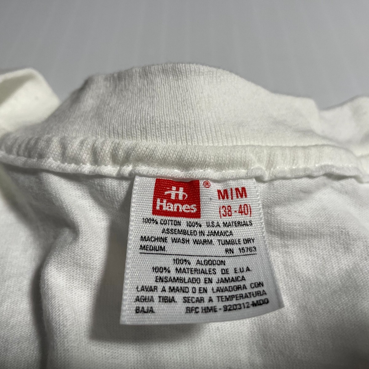 NEW Deadstock NWOT Vintage 1990s Hanes T-Shirt Lot (2) White
