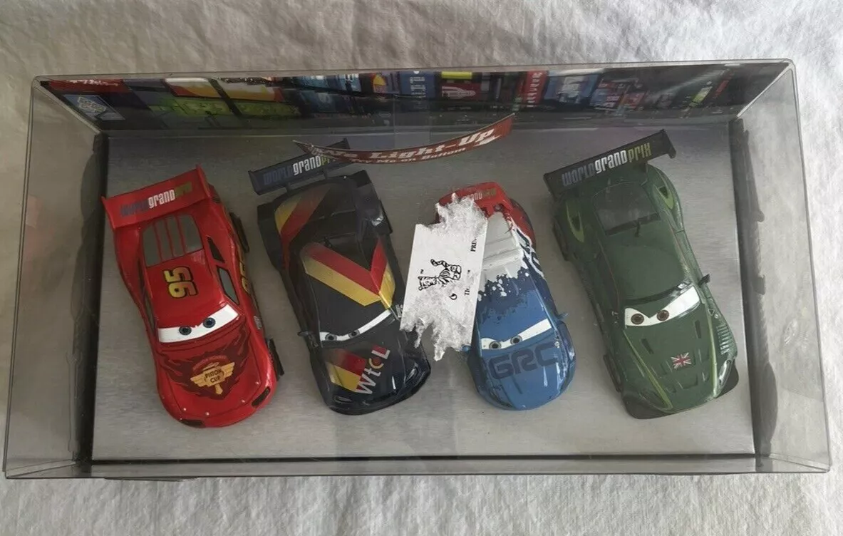 Disney Store Pixar Cars 2 World Grand Prix Die Cast 4 Pack Lighted Set NIB