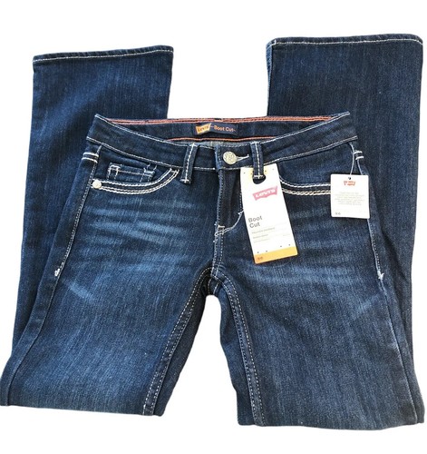 New! Levi's Girl’s 7 Reg. Boot Cut. Adjustable Waistband. Stretch Denim Jeans - Picture 2 of 9