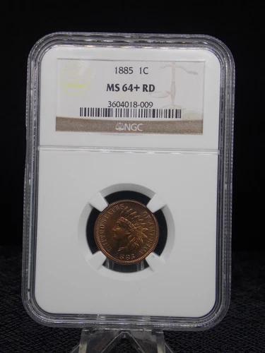 UNITED STATES 1885 INDIAN HEAD SMALL CENT SLABBED NGC MS 64+ RD