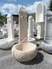 FONTANA CON COLONNINA COLONNA DA GIARDINO PER ESTERNO IN CEMENTO MARMO H 96 CM